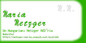 maria metzger business card